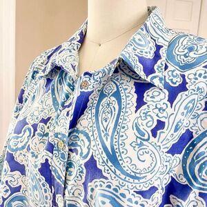 Chaps Cotton Button Up Blouse